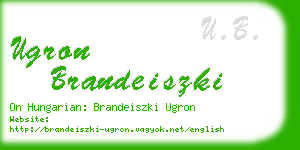 ugron brandeiszki business card